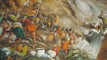 Museo Específico del Suboficial. Detalle pintura alegórica 02. Antonio Borrell S199663 reducida