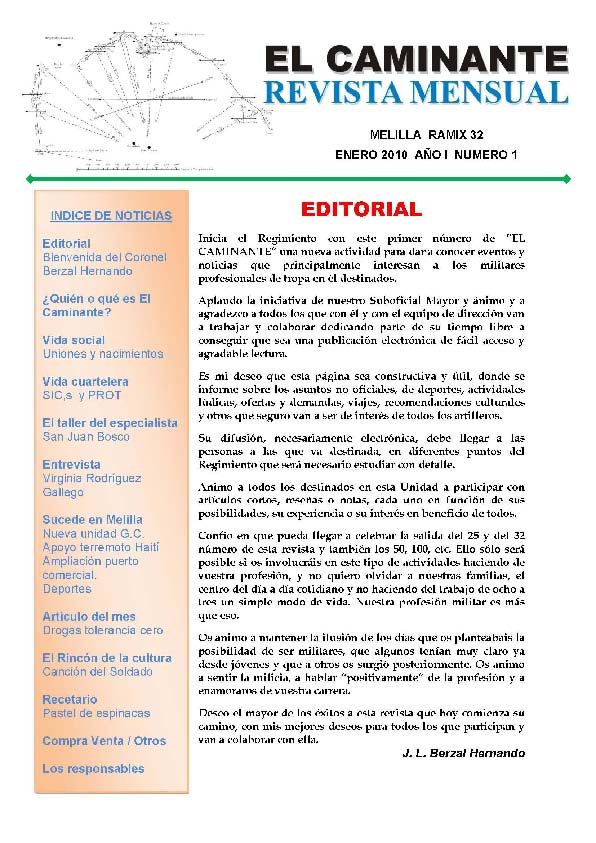 Portada de EL CAMINANTE núm. 1 Portada de EL CAMINANTE núm. 1