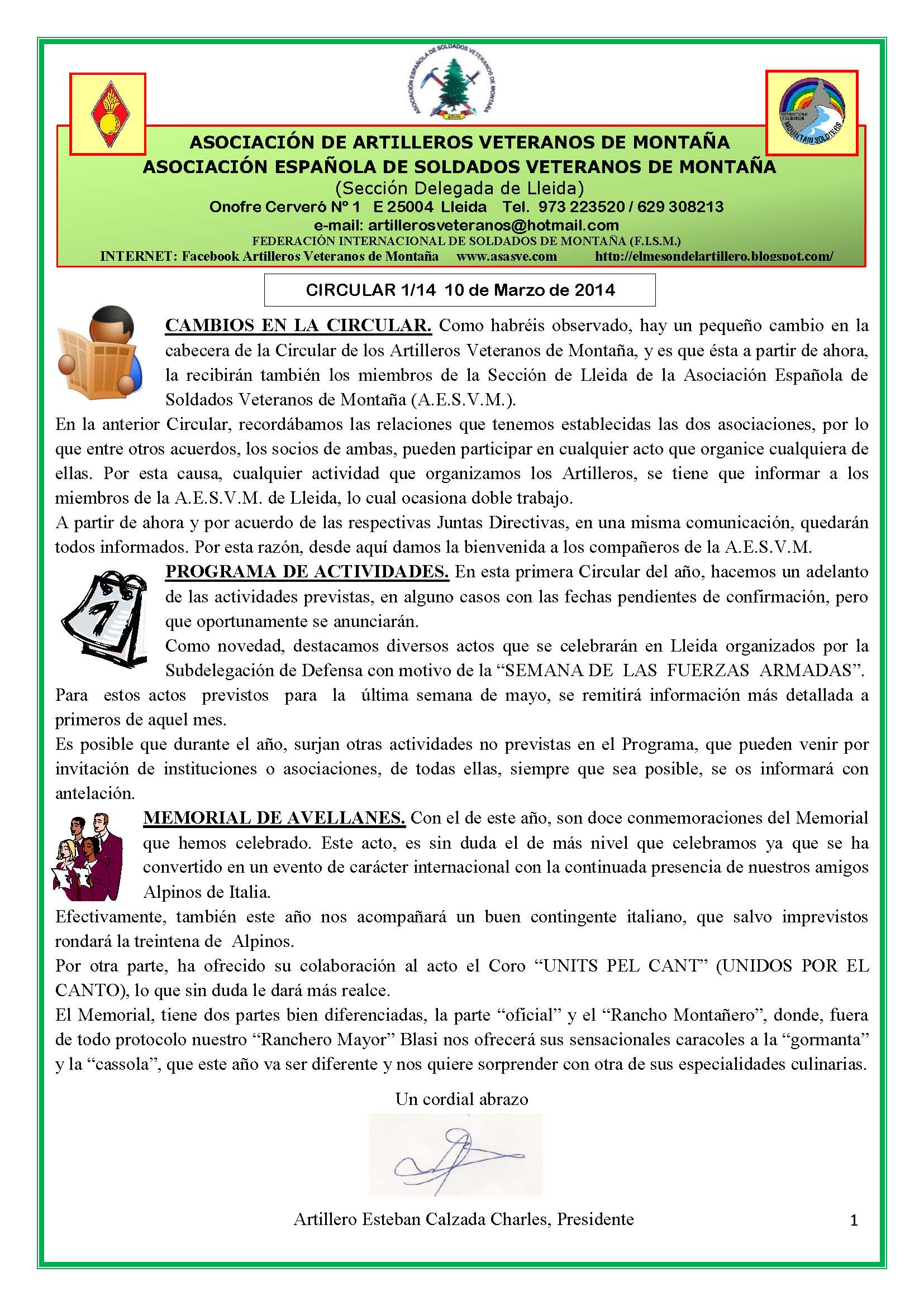 AAVM. CIRCULAR 1-14r AAVM. CIRCULAR 1-14r